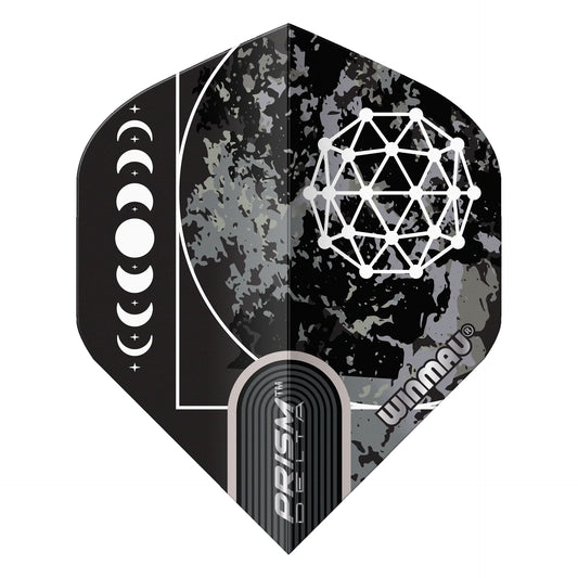 Dart flight with geometric design and Winmau branding on a white background