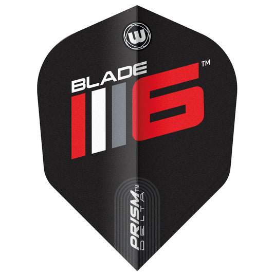 Dart flight with 'Blade 6' branding on a white background