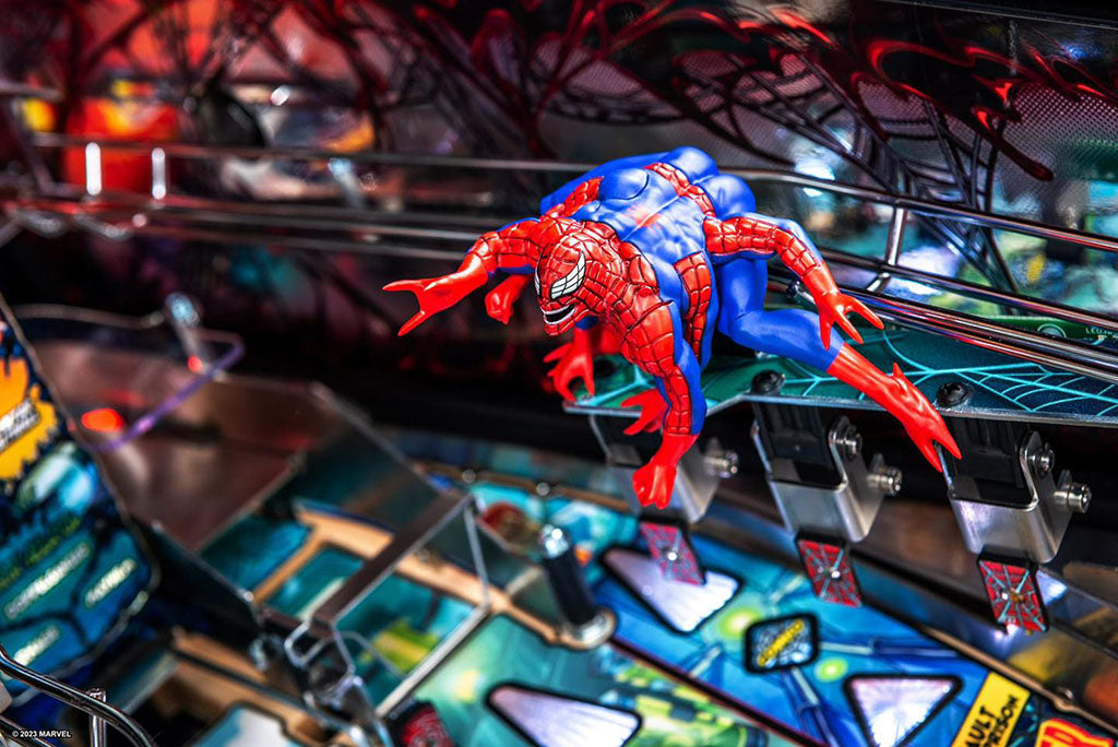 Spider-Man venom figure on a pinball machine