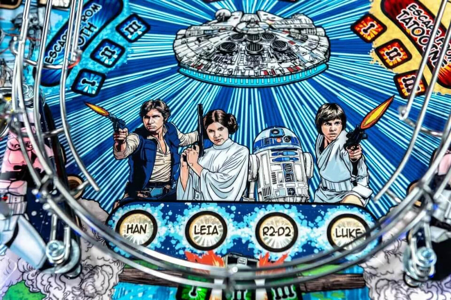 Pinball machine with Star Wars characters and imagery