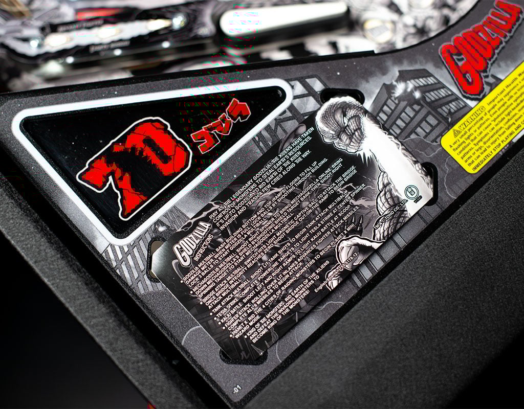 Close-up of a product with text and graphics on a black background