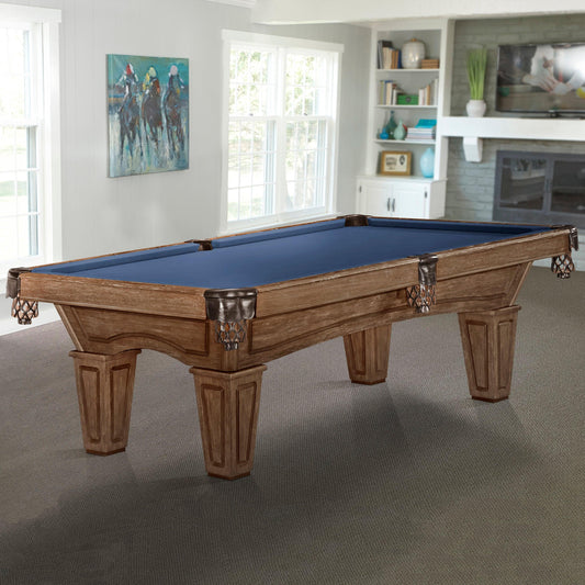 Brunswick Allenton 8ft American Billiards Table with Tapered Leg - Rustic Dark Brown - Games Room