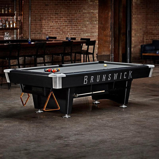 Brunswick Black Wolf Pro 9ft American Pool Table With Gully Return - Matte Black - Games Room