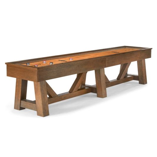 Brunswick Botanic 12ft Shuffleboard Table -  Rustic Dark Brown