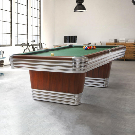 Brunswick Centennial 9ft American Pool Table With Drop Pocket - Rosewood & Chrome - Games Room