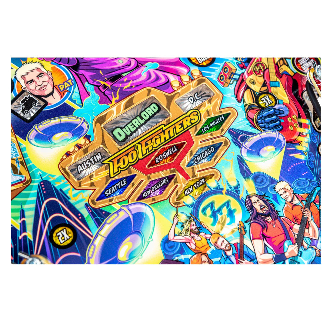 Colorful packaging for 'Overlord Foo Fighters' with various characters and logos.