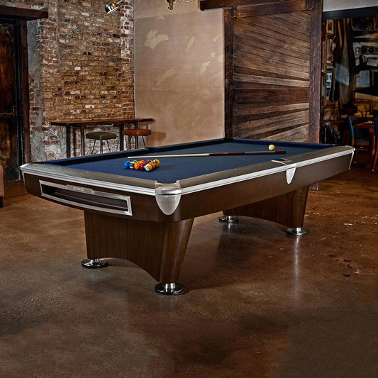 Brunswick Gold Crown VI 9ft American Pool Table With Gully Return - Two Tone Walnut and Espresso - Games Room