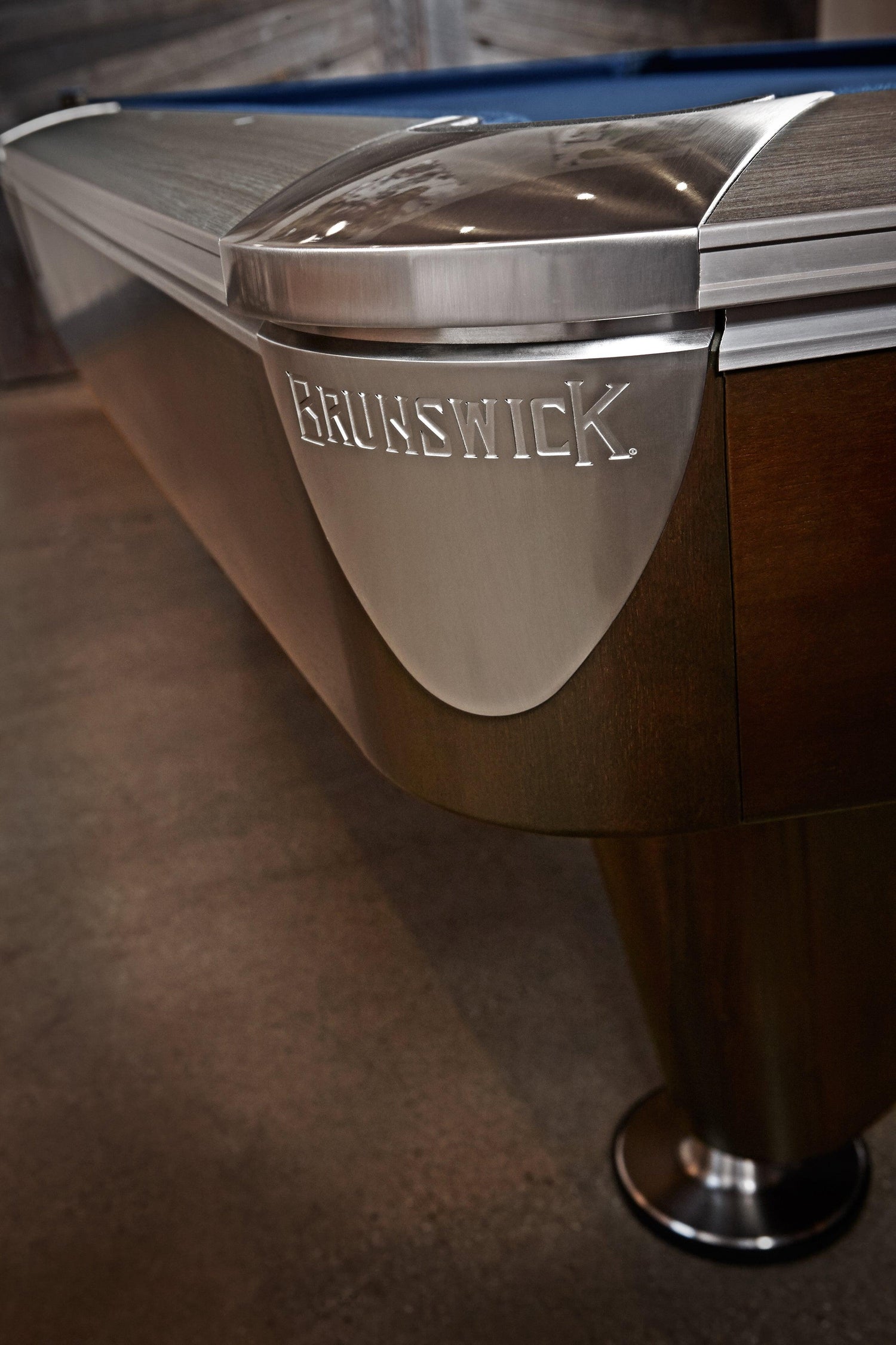 Brunswick Gold Crown VI 9ft American Pool Table With Gully Return - Two Tone Walnut and Espresso - Games Room