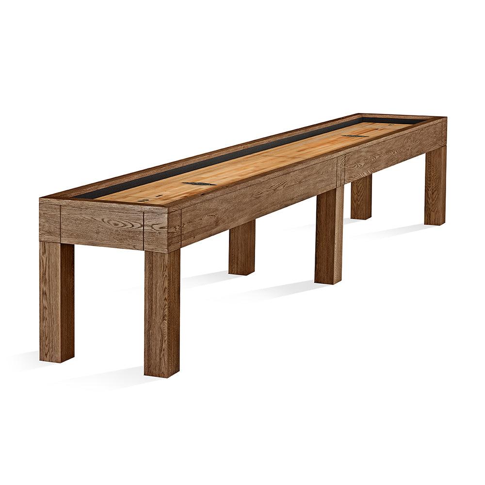 Brunswick Sanibel 14ft Shuffleboard Table - Rustic Dark Brown - Games Room