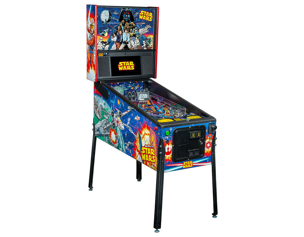Star Wars-themed pinball machine on a white background