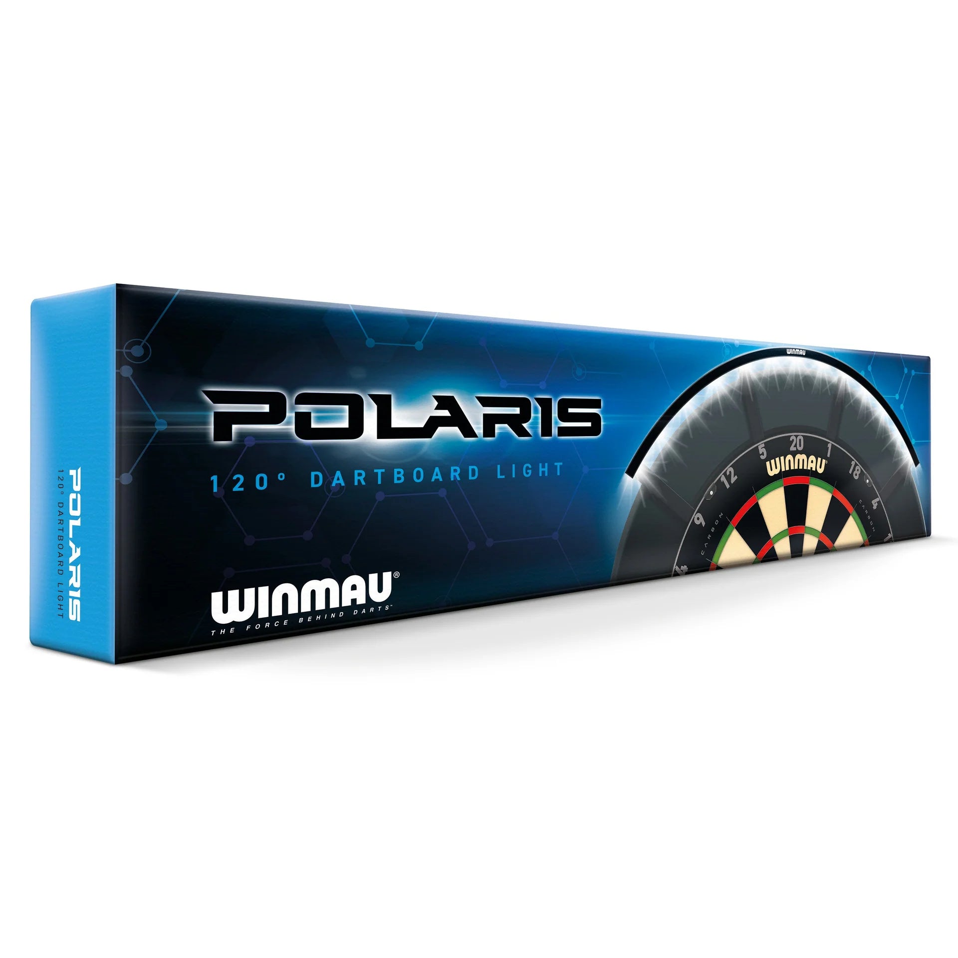 Winmau Polaris dartboard light packaging on a white background