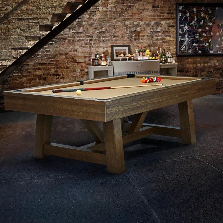 Brunswick Botanic 8ft American Pool Table - Rustic Dark Brown - Games Room