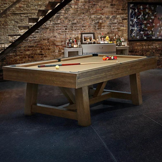Brunswick Botanic 8ft American Pool Table - Rustic Dark Brown - Games Room