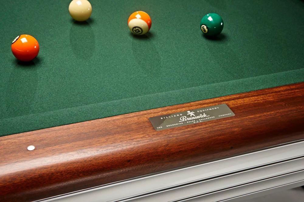 Brunswick Centennial 9ft American Pool Table With Drop Pocket - Rosewood & Chrome - Games Room